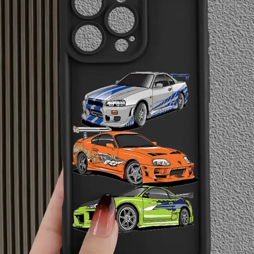 *For iPhone 16 ProMax* Stylish Black Car Design Phone Case